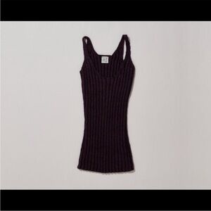 Baserange Kid Mohair Silk Cotton Knit Tank Top Cami Ribbed